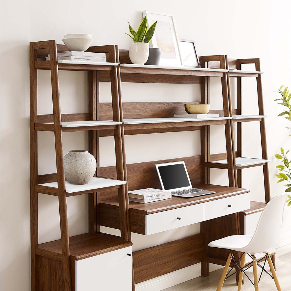 Bixby 3-Piece Wood Office Desk and Bookshelf. Picture 3