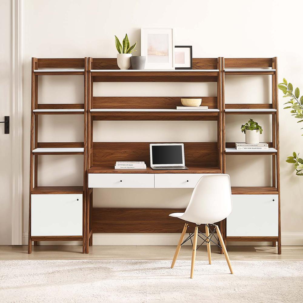 Bixby 3-Piece Wood Office Desk and Bookshelf. Picture 4