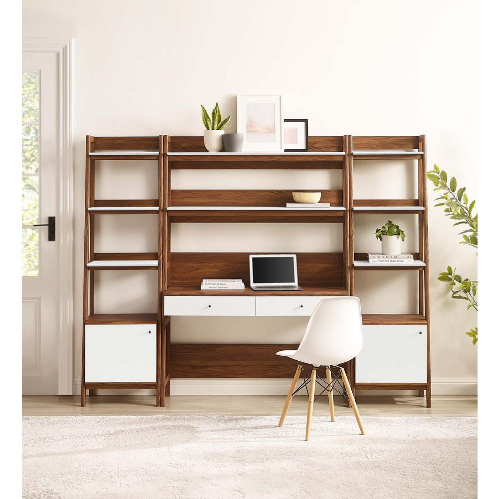 Bixby 3-Piece Wood Office Desk and Bookshelf. Picture 5