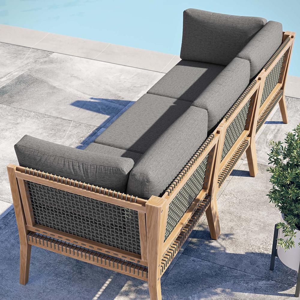 Clearwater Outdoor Patio Teak Wood Sofa. Picture 9