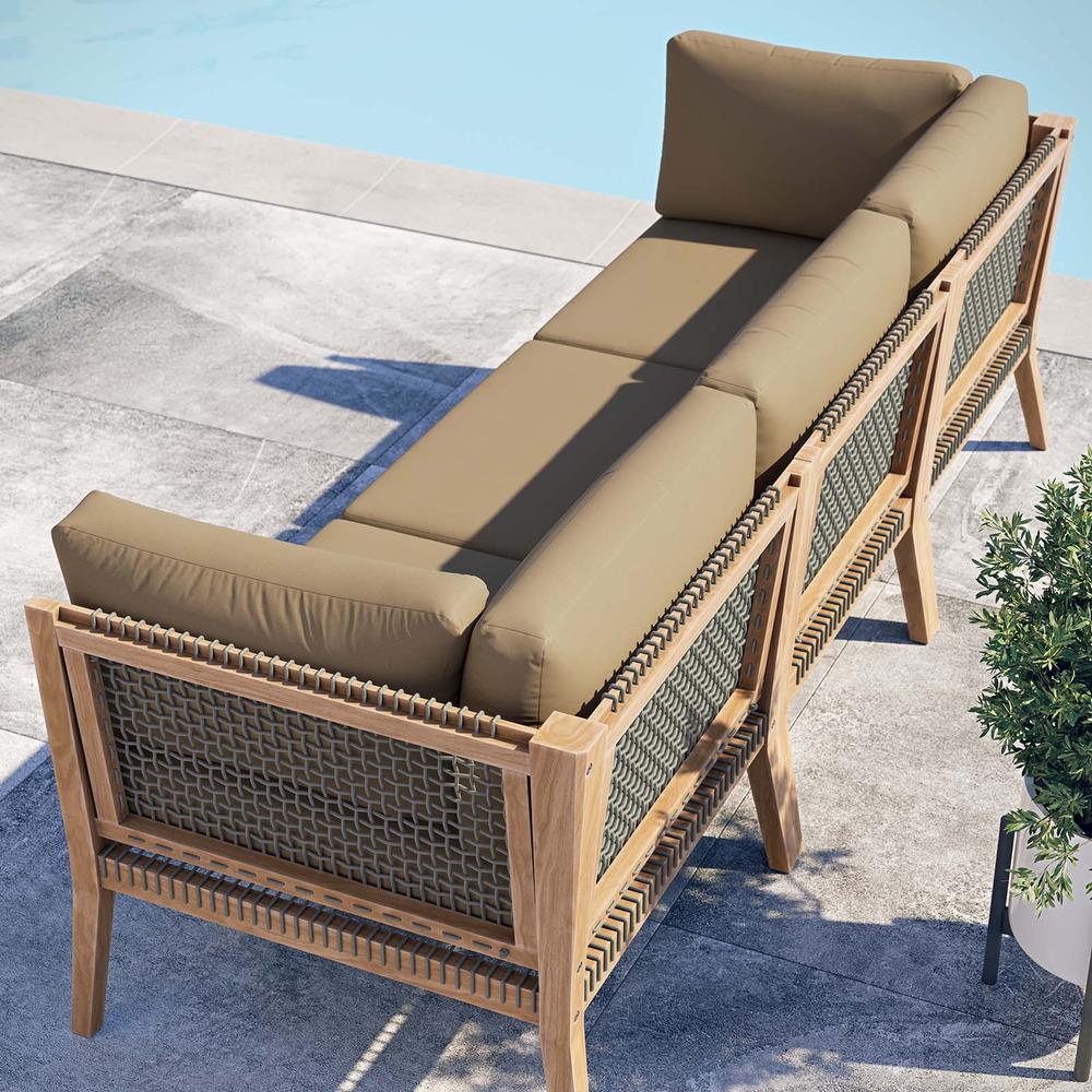 Clearwater Outdoor Patio Teak Wood Sofa. Picture 9