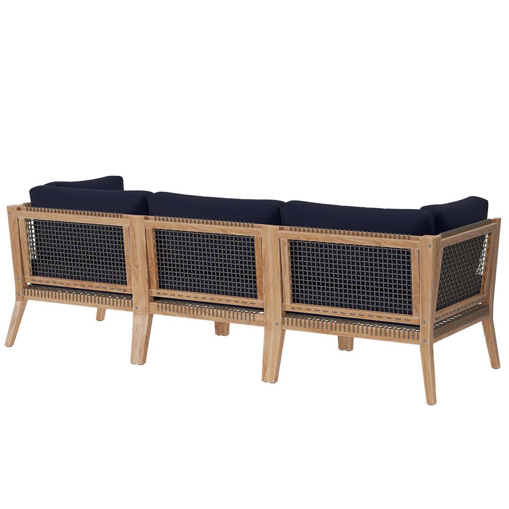 Clearwater Outdoor Patio Teak Wood Sofa. Picture 2