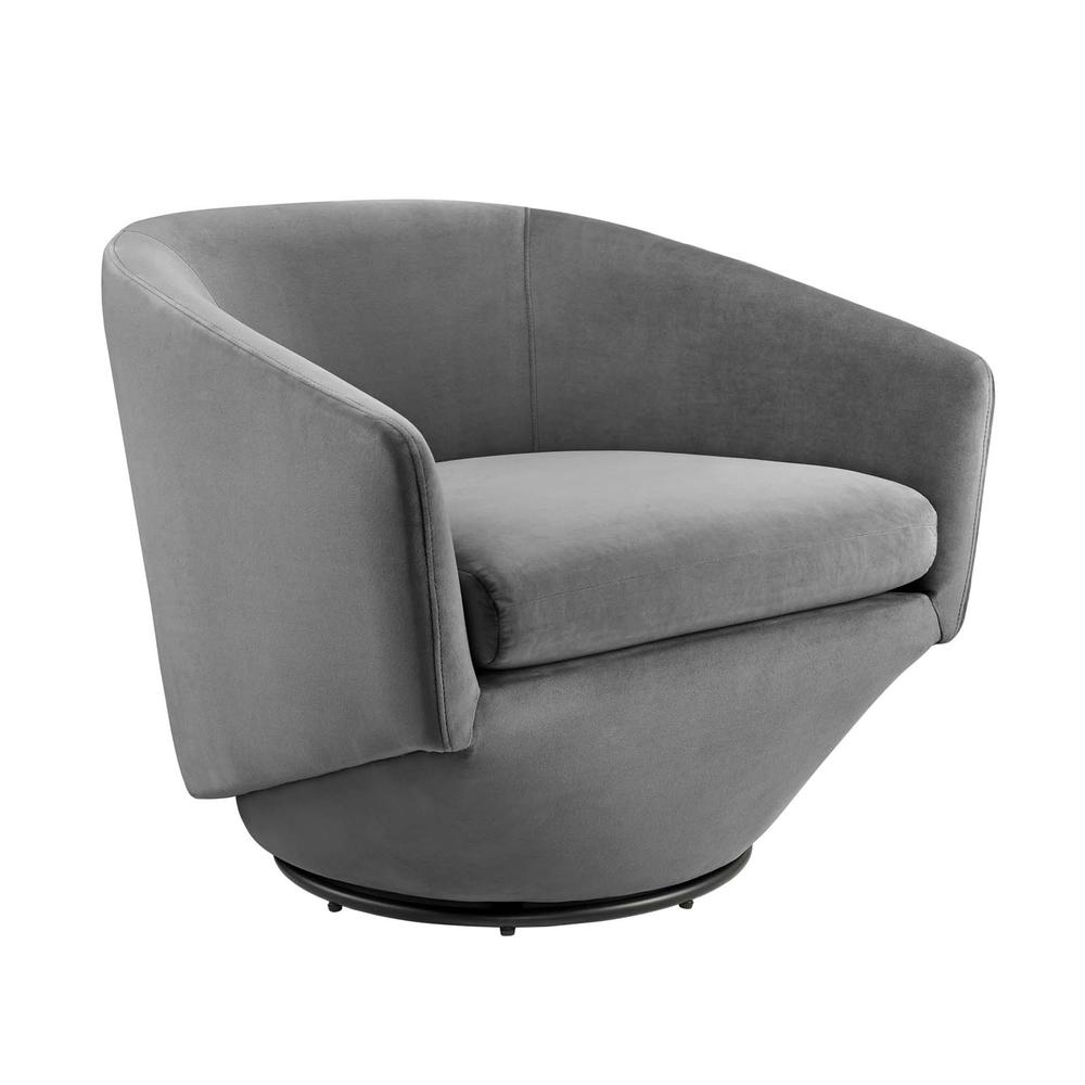 Series Performance Velvet Fabric Swivel Chair. Picture 1