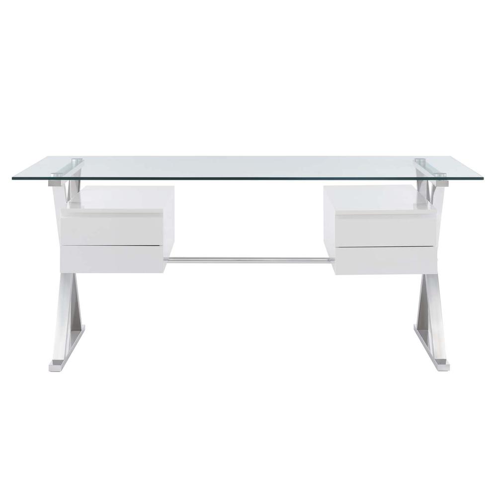 Sector 71" Glass Top Glass Office Desk. Picture 5