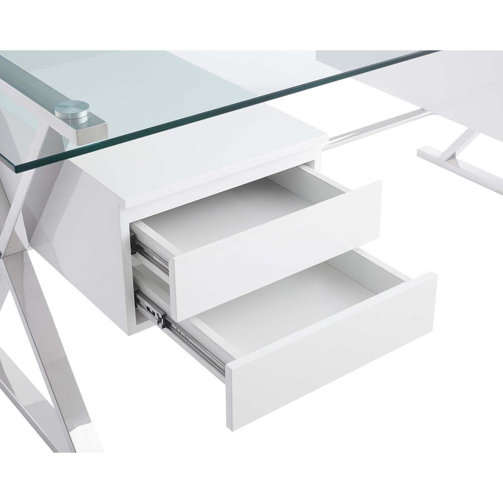 Sector 71" Glass Top Glass Office Desk. Picture 6