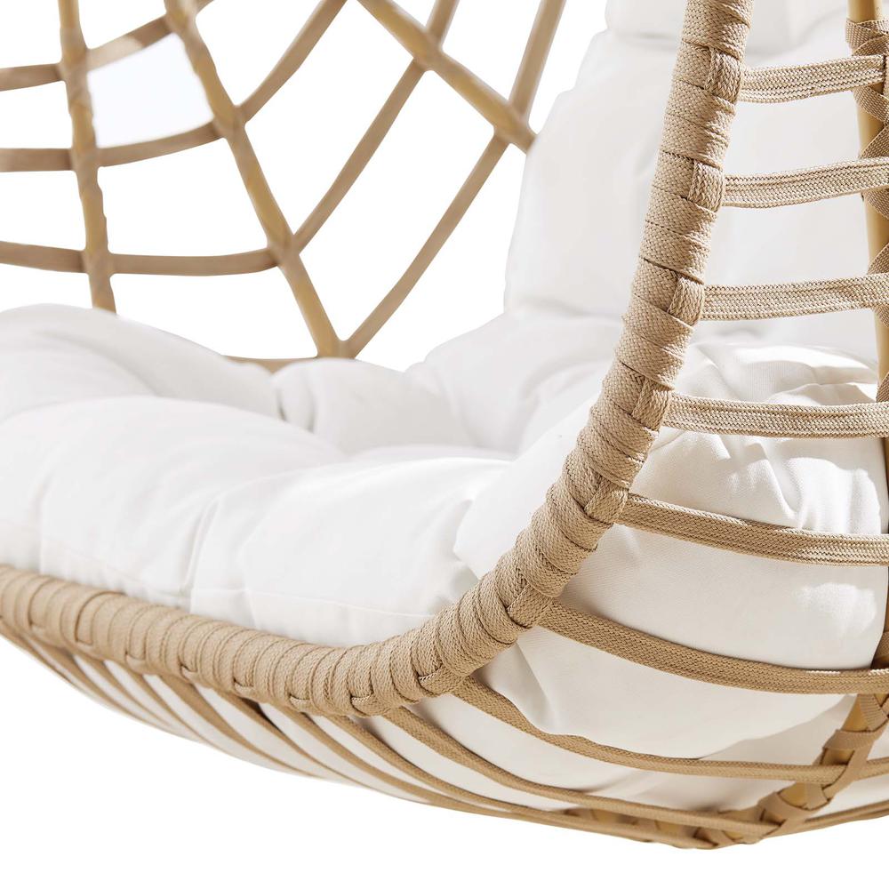 Amalie Wicker Rattan Outdoor Patio Rattan Swing Chair without Stand. Picture 6
