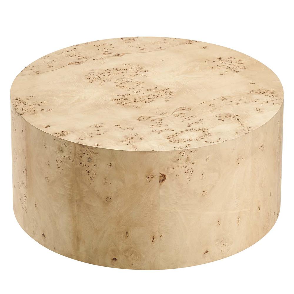 Cosmos 35" Round Burl Wood Coffee Table. Picture 2