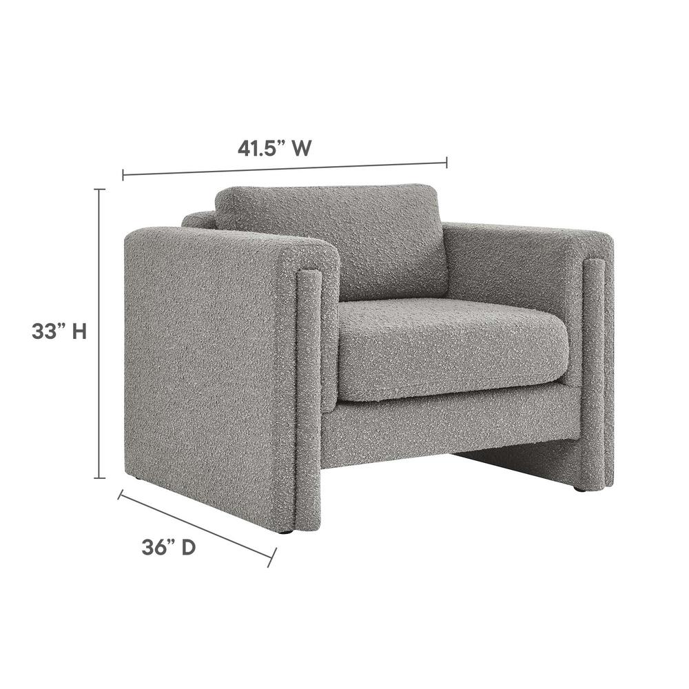 Visible Boucle Fabric Armchair. Picture 7