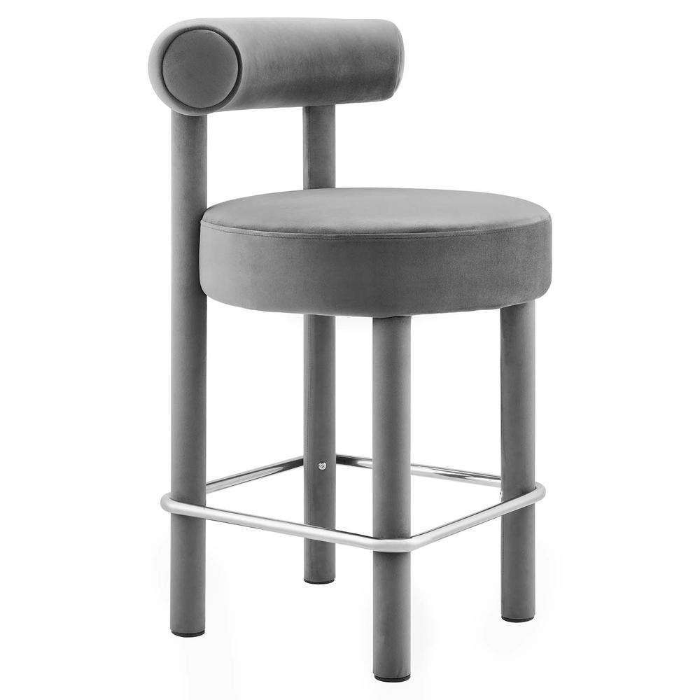 Toulouse Performance Velvet Counter Stool. Picture 1