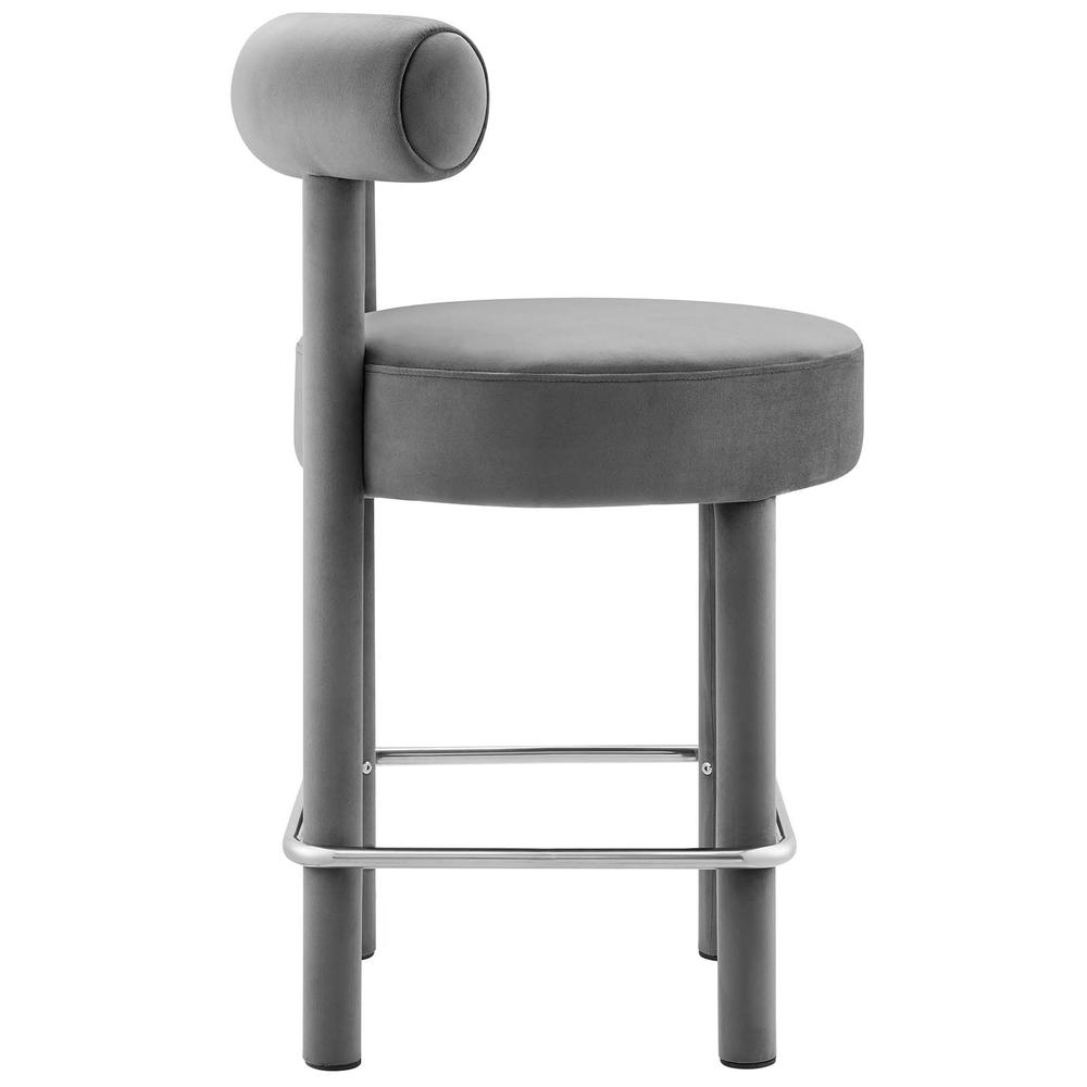 Toulouse Performance Velvet Counter Stool. Picture 2