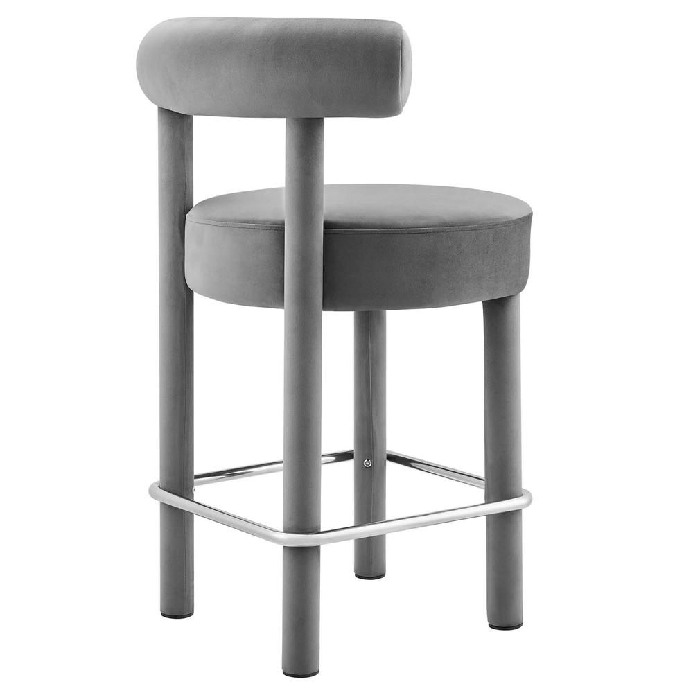 Toulouse Performance Velvet Counter Stool. Picture 3