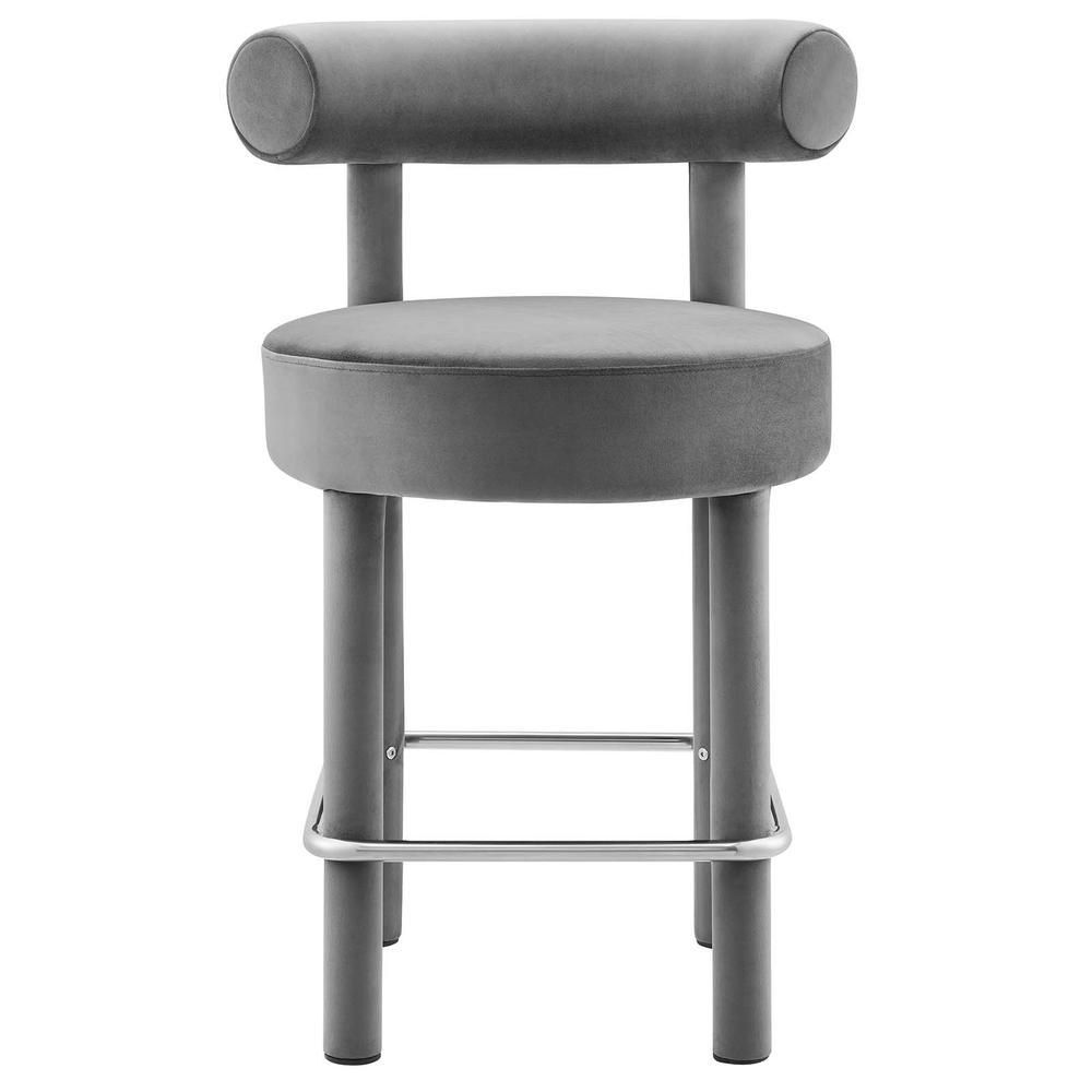 Toulouse Performance Velvet Counter Stool. Picture 4