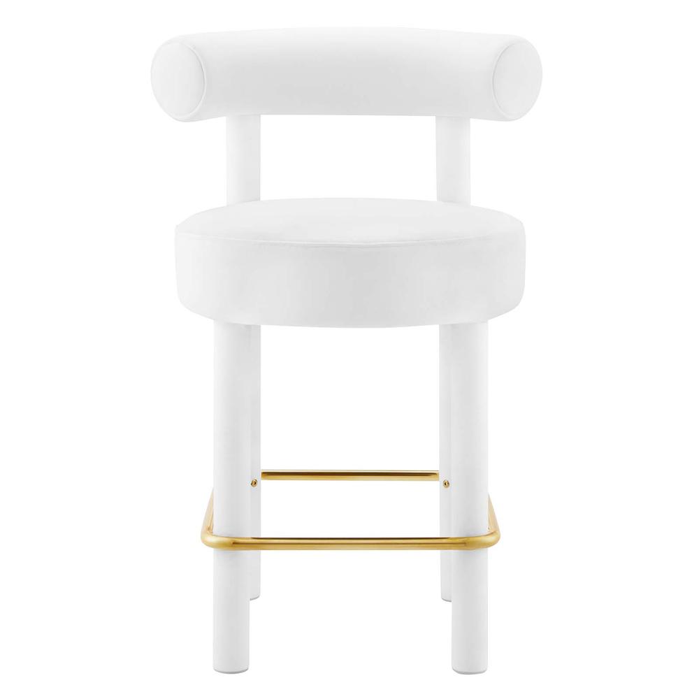 Toulouse Performance Velvet Counter Stool. Picture 4