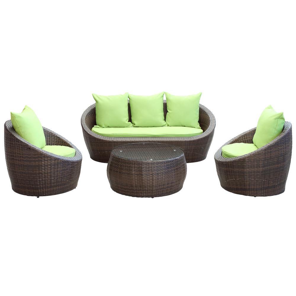 Avo 4 Piece Outdoor Patio Sofa Set. The main picture.