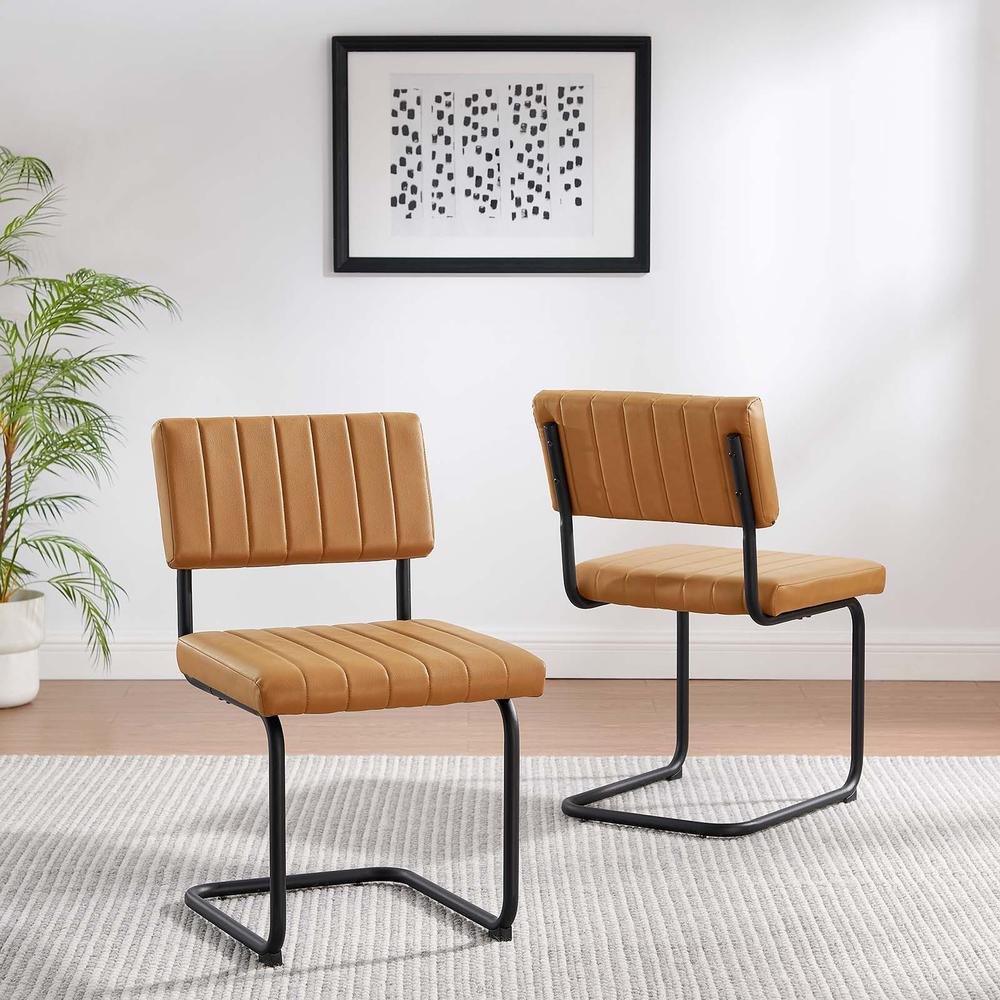 Parity Vegan Leather Dining Side Chairs - Set of 2. Picture 9