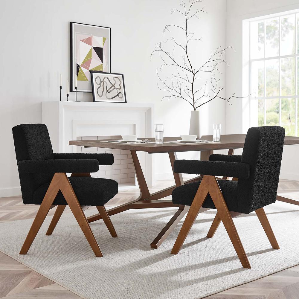 Lyra Boucle Fabric Dining Room Chair - Set of 2. Picture 9