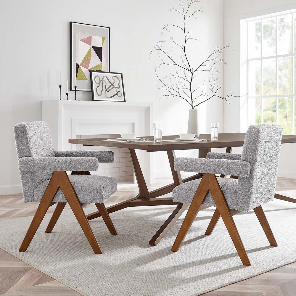 Lyra Boucle Fabric Dining Room Chair - Set of 2. Picture 9