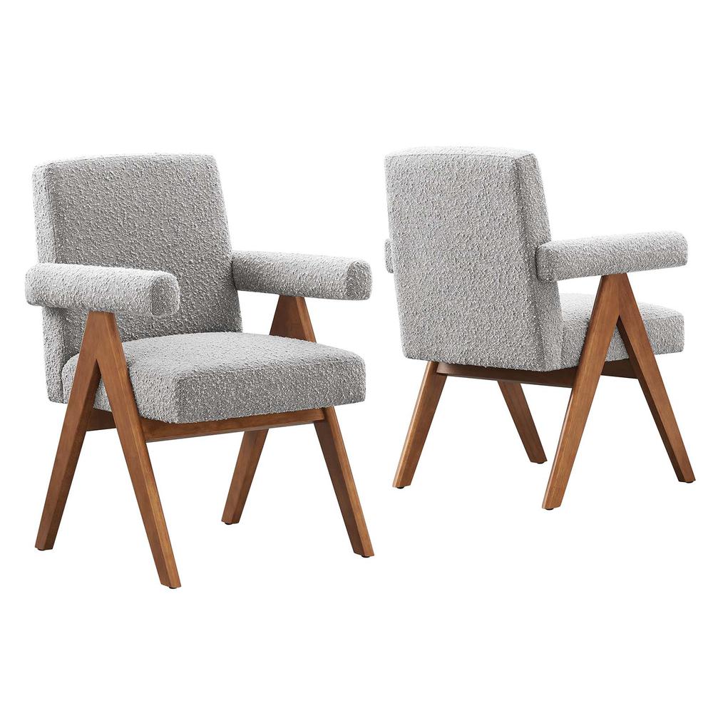 Lyra Boucle Fabric Dining Room Chair - Set of 2. Picture 1