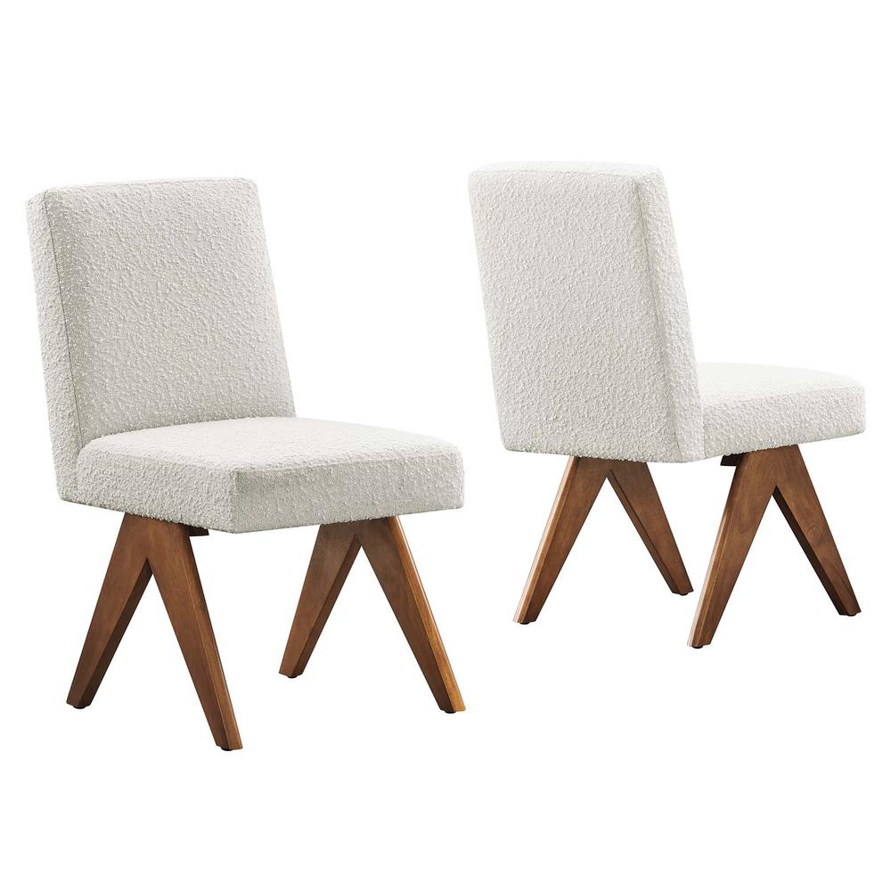 Lyra Boucle Fabric Dining Room Side Chair - Set of 2. Picture 1