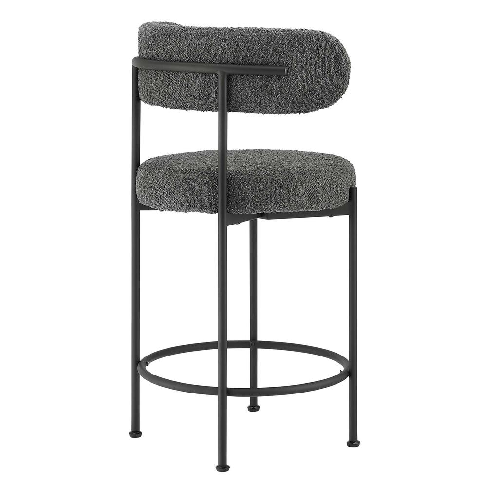 Albie Boucle Fabric Counter Stools - Set of 2. Picture 4
