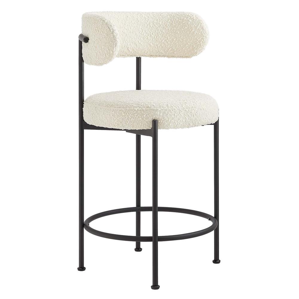 Albie Boucle Fabric Counter Stools - Set of 2. Picture 2