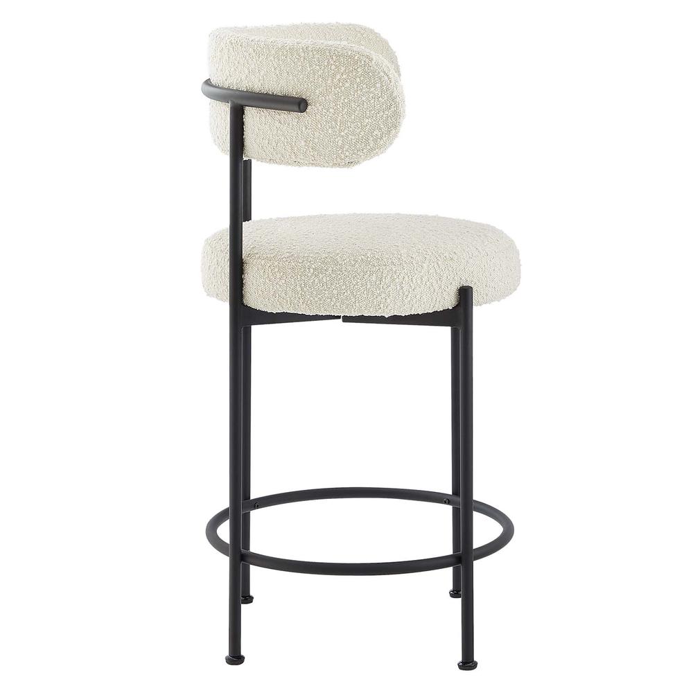 Albie Boucle Fabric Counter Stools - Set of 2. Picture 3