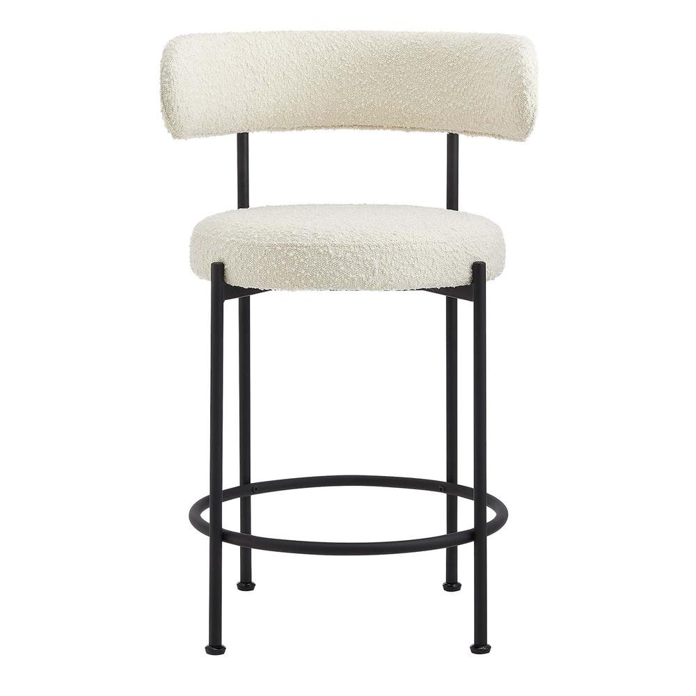 Albie Boucle Fabric Counter Stools - Set of 2. Picture 5