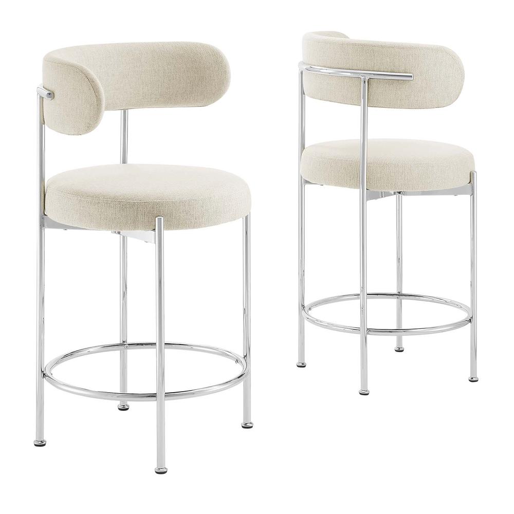 Albie Fabric Counter Stools - Set of 2. Picture 1