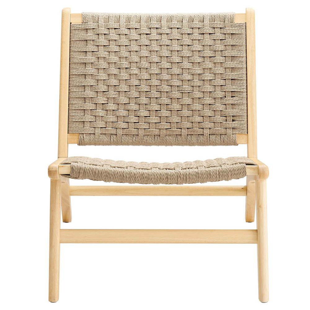 Saoirse Woven Rope Wood Accent Lounge Chair. Picture 4