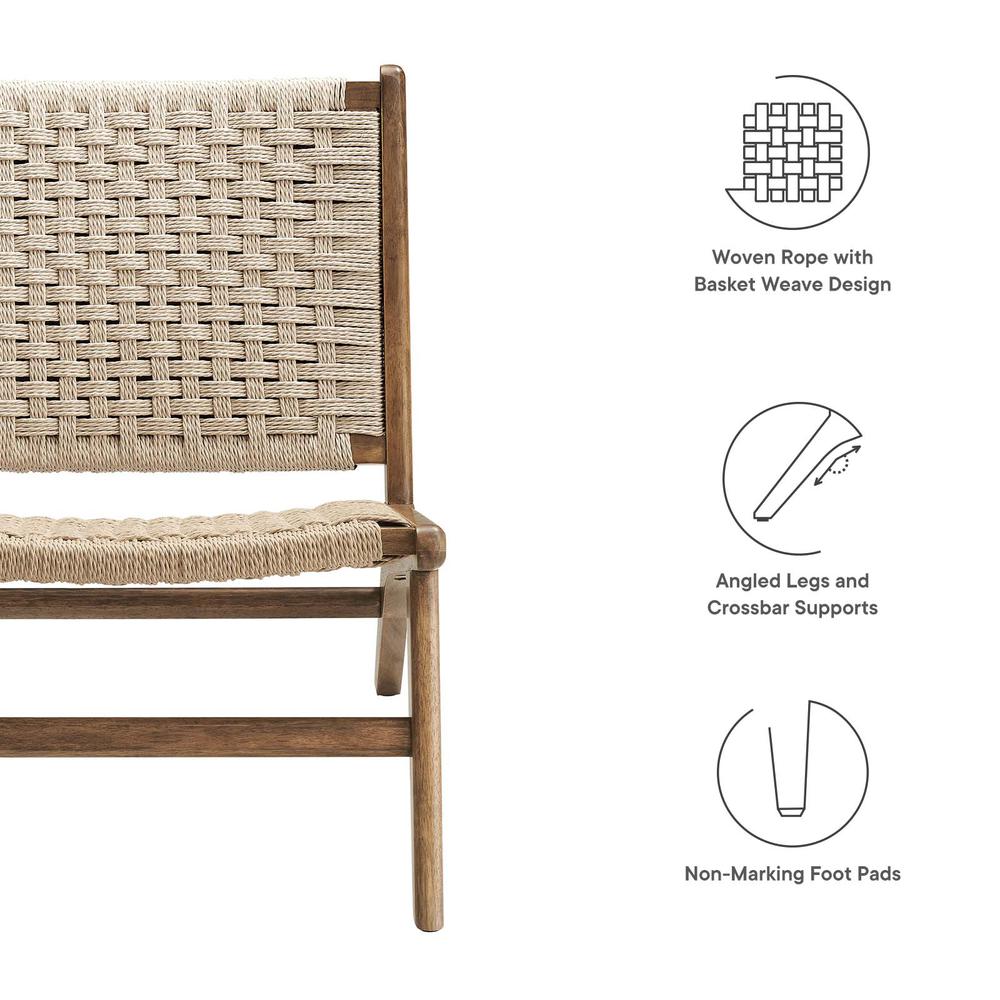 Saoirse Woven Rope Wood Accent Lounge Chair. Picture 6