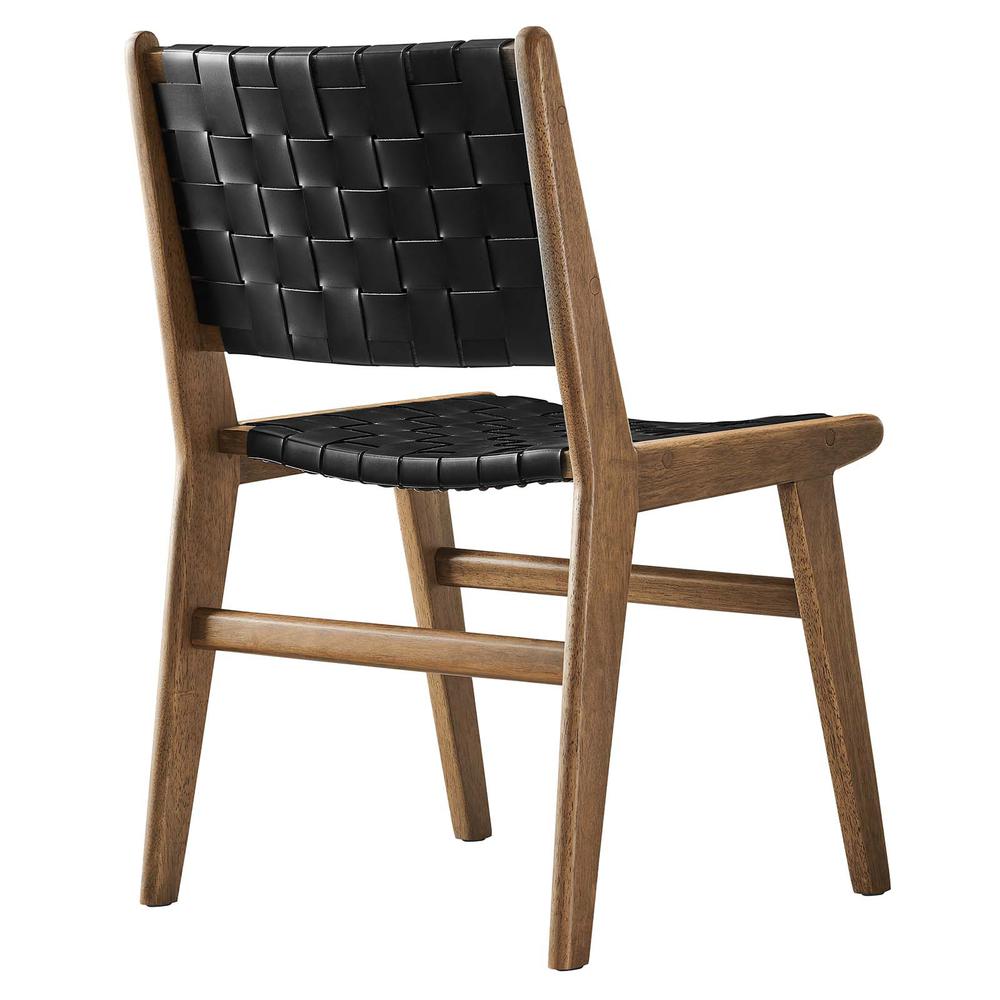Saoirse Faux Leather Wood Dining Side Chair - Set of 2. Picture 4