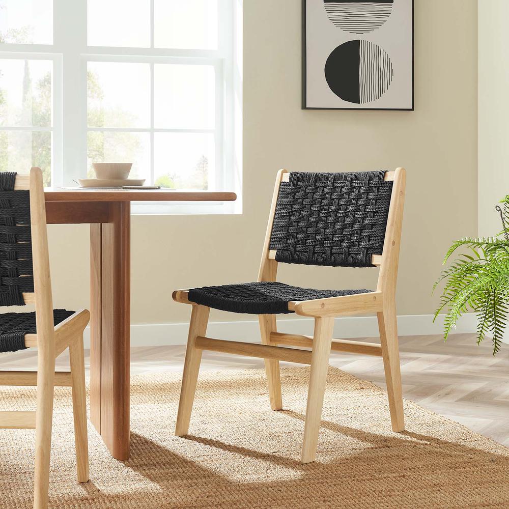 Saoirse Woven Rope Wood Dining Side Chair - Set of 2. Picture 9