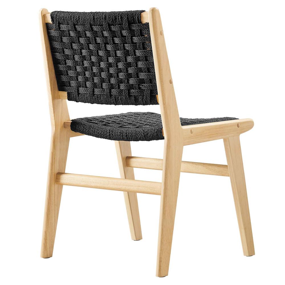 Saoirse Woven Rope Wood Dining Side Chair - Set of 2. Picture 4