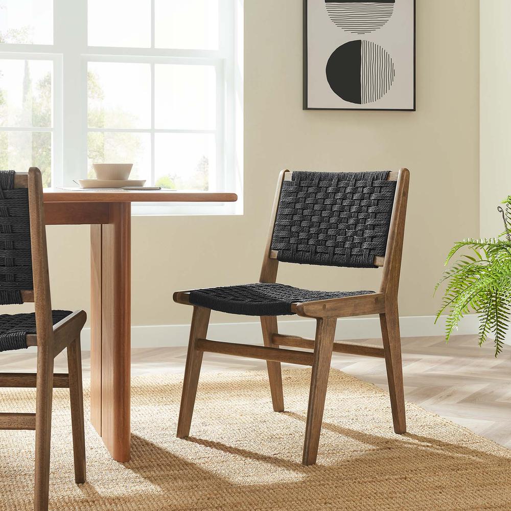 Saoirse Woven Rope Wood Dining Side Chair - Set of 2. Picture 9