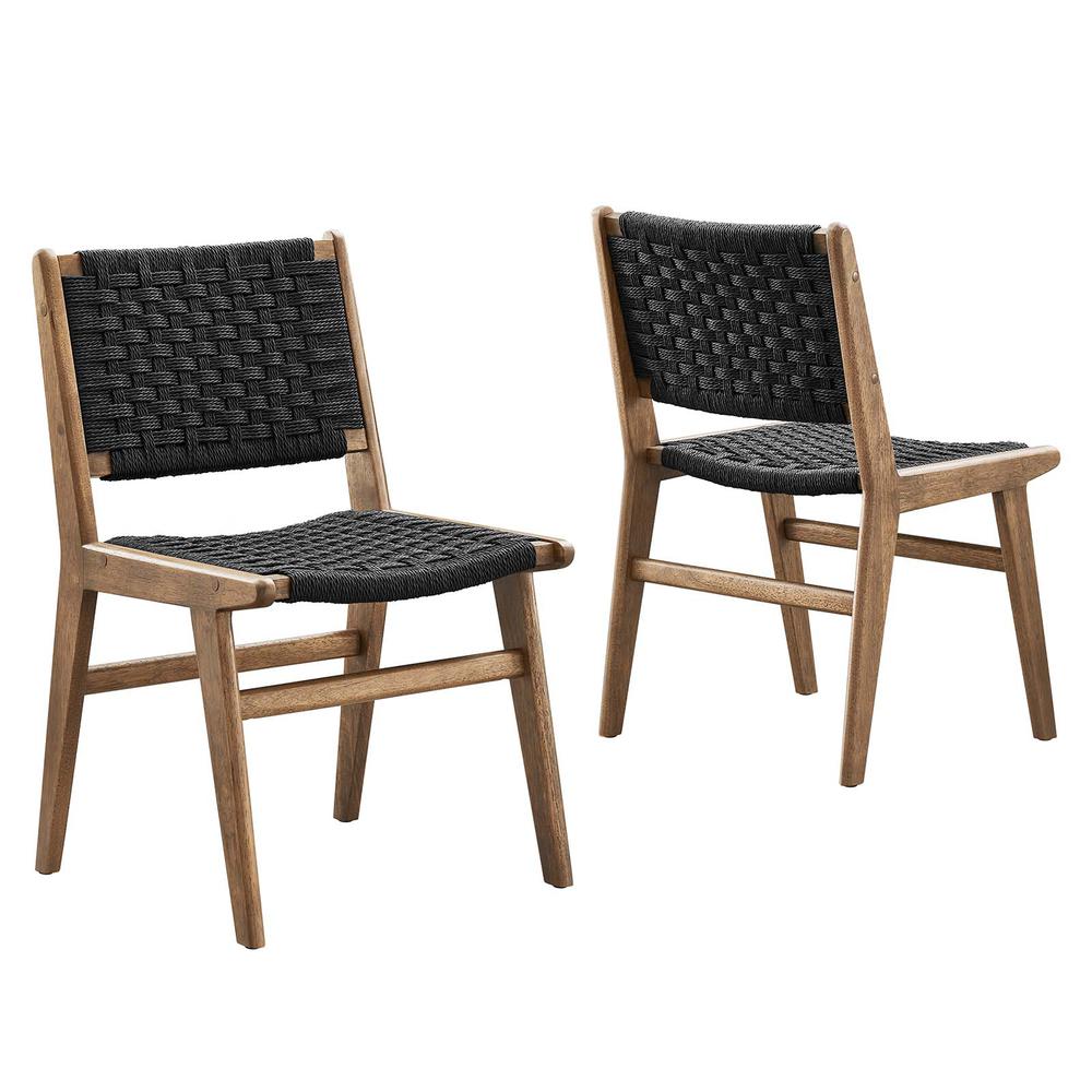 Saoirse Woven Rope Wood Dining Side Chair - Set of 2. Picture 1