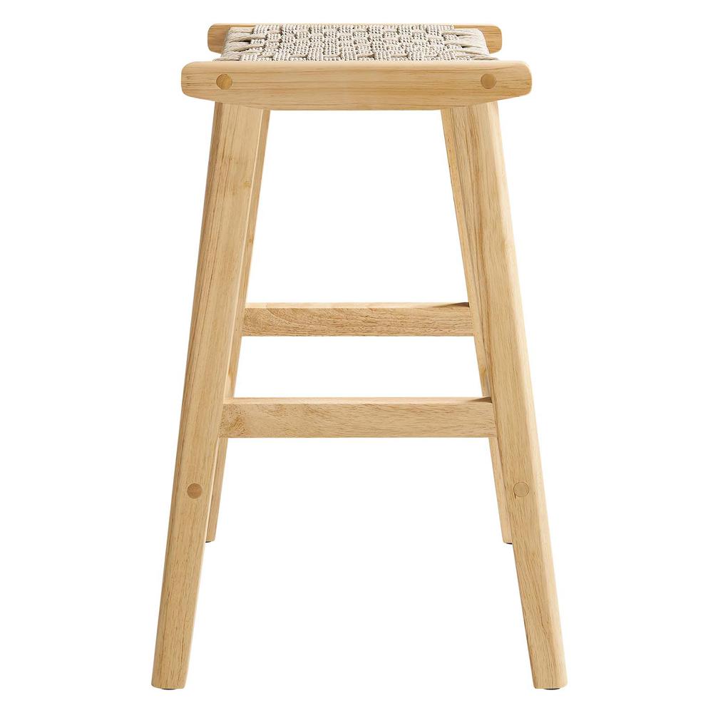 Saoirse Woven Rope Wood Counter Stool - Set of 2. Picture 3