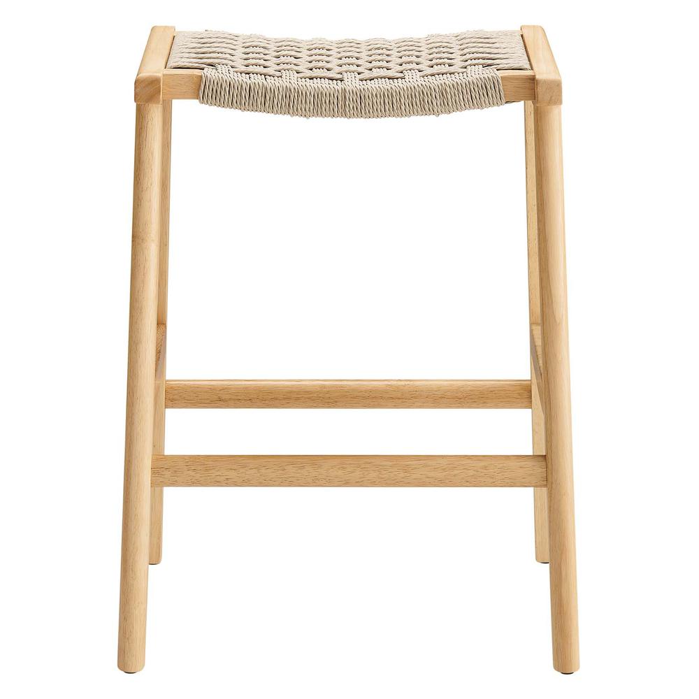 Saoirse Woven Rope Wood Counter Stool - Set of 2. Picture 4