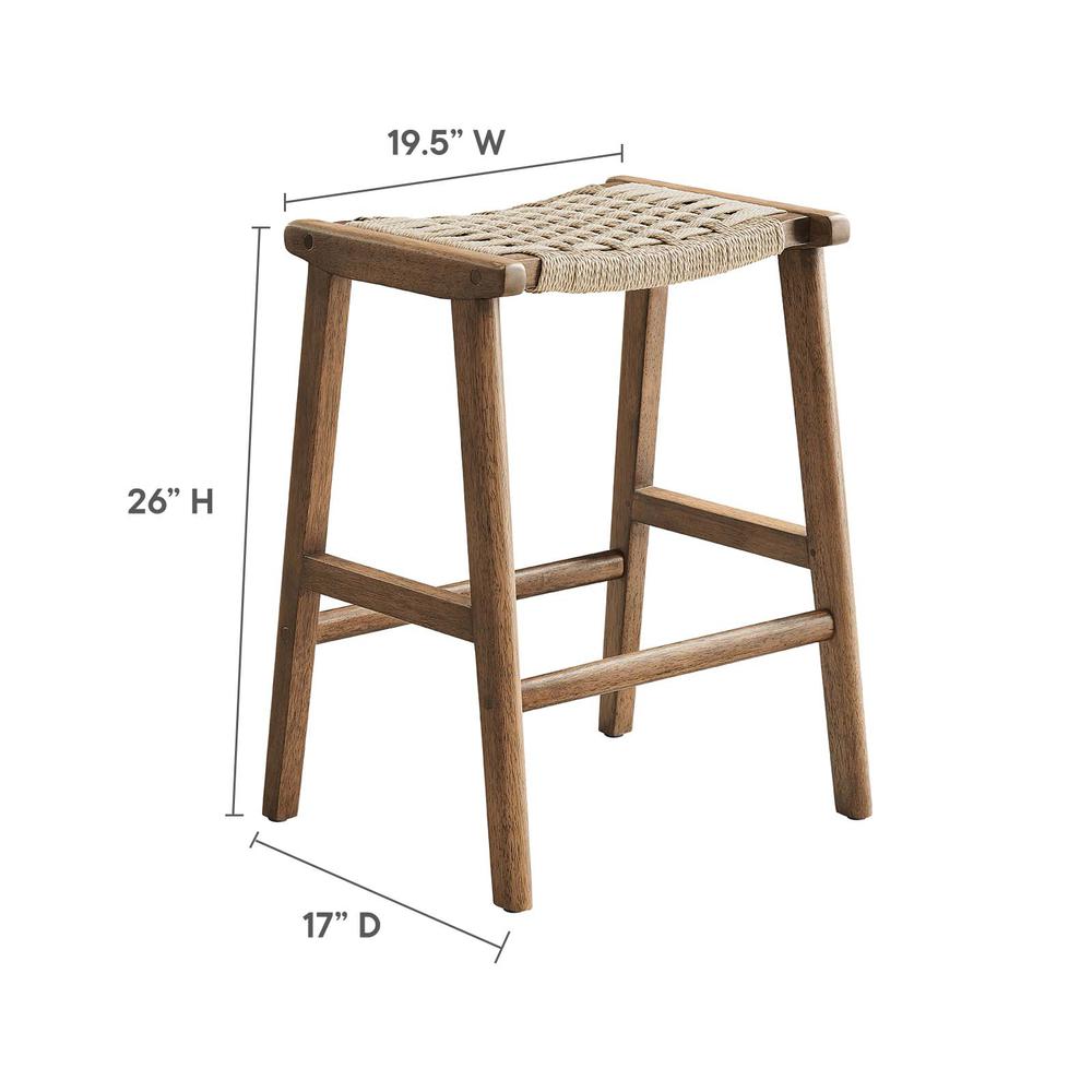 Saoirse Woven Rope Wood Counter Stool - Set of 2. Picture 8