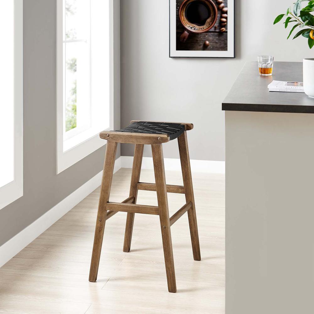 Saoirse Faux Leather Wood Bar Stool - Set of 2. Picture 9