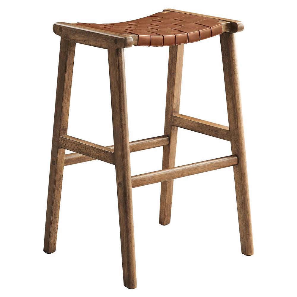 Saoirse Faux Leather Wood Bar Stool - Set of 2. Picture 2