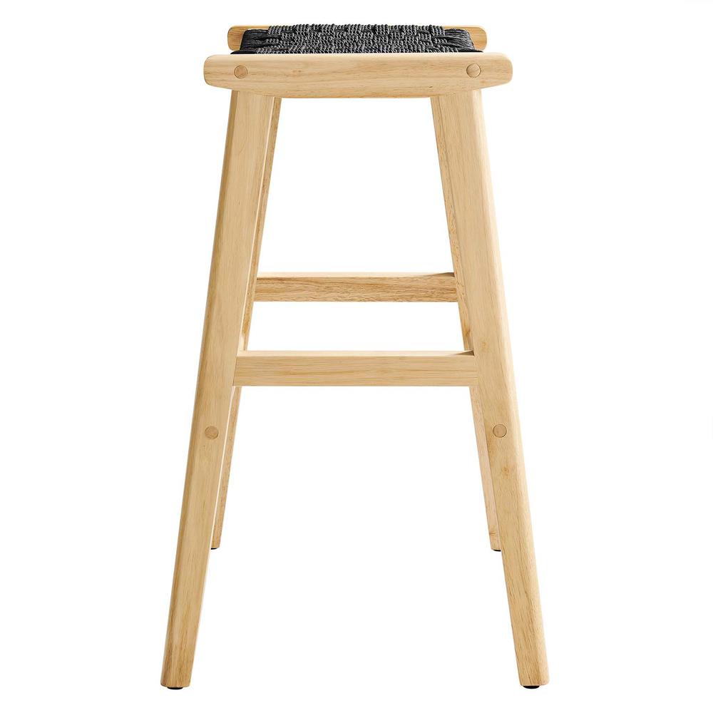 Saoirse Woven Rope Wood Bar Stool - Set of 2. Picture 3