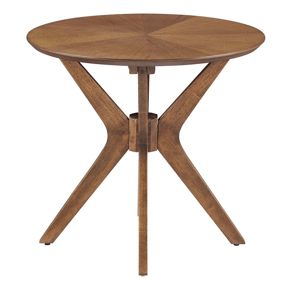 Crossroads 24” Round Wood Side Table. Picture 2