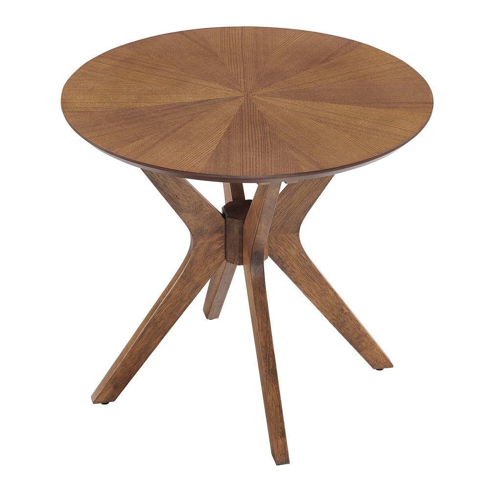 Crossroads 24” Round Wood Side Table. Picture 3