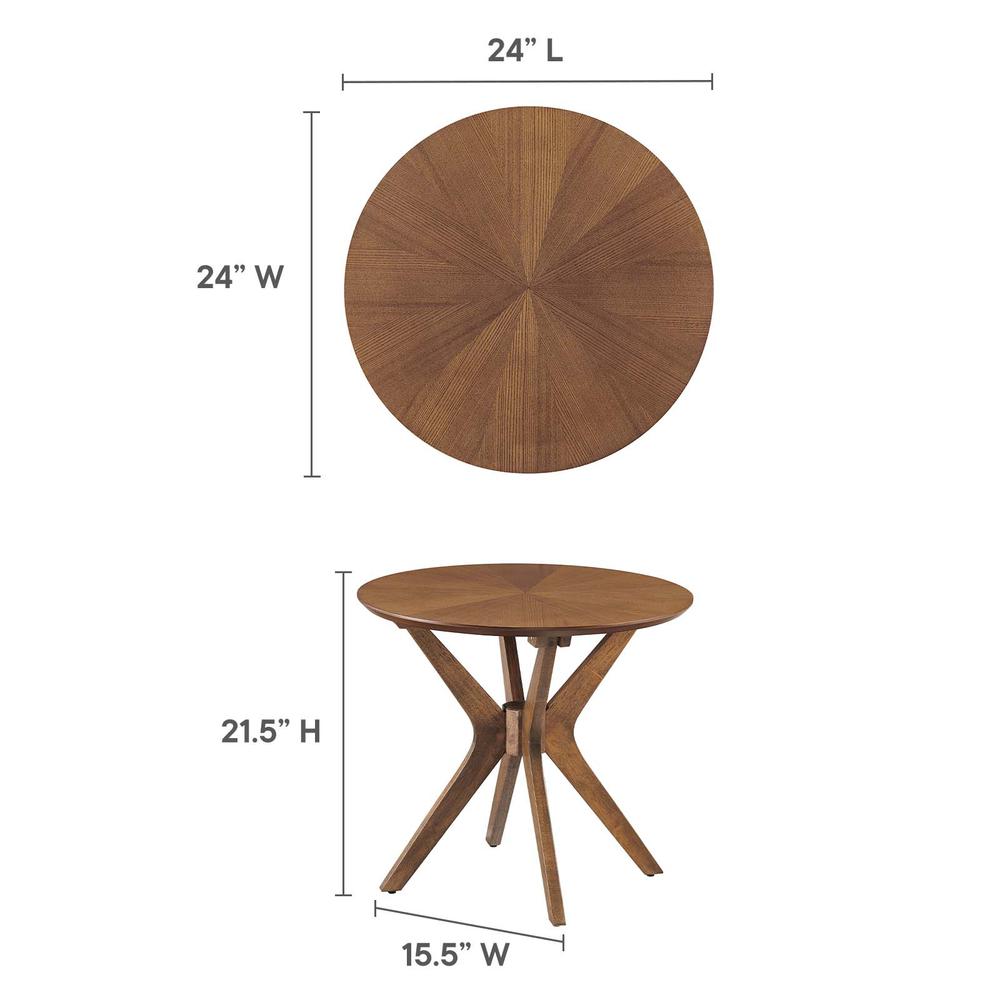 Crossroads 24” Round Wood Side Table. Picture 7