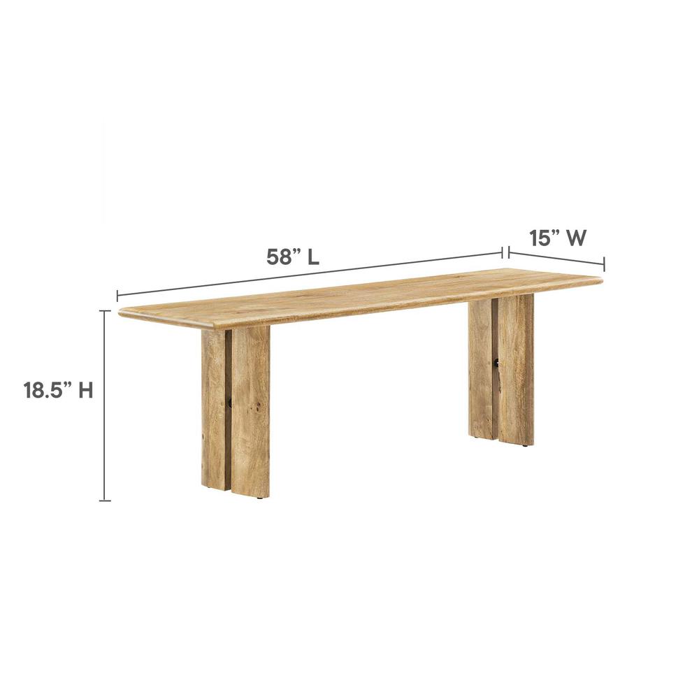 Amistad 72" Wood Dining Table and Bench Set. Picture 4