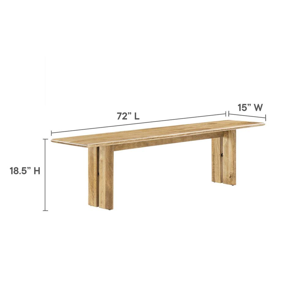 Amistad 86" Wood Dining Table and Bench Set. Picture 4