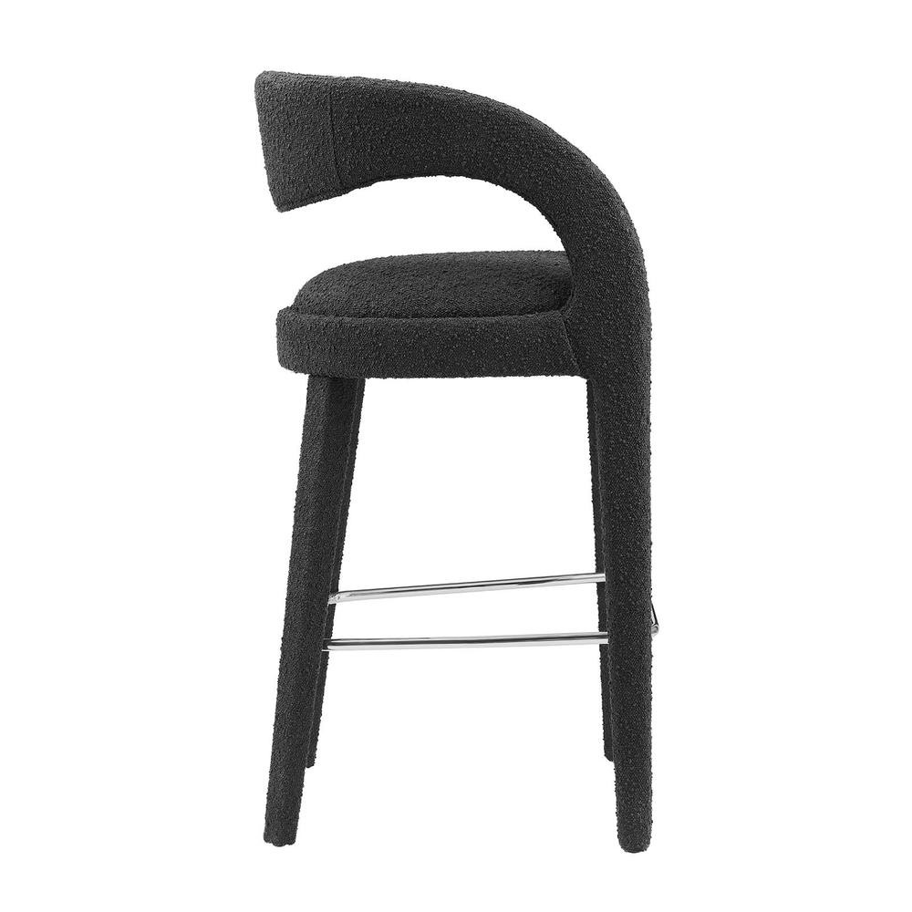 Pinnacle Boucle Upholstered Bar Stool Set of Two. Picture 2