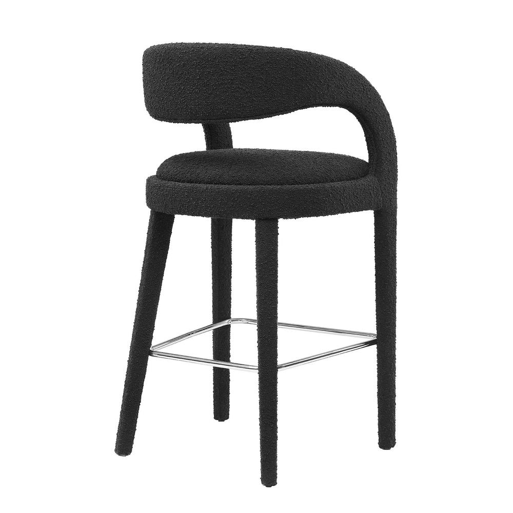 Pinnacle Boucle Upholstered Bar Stool Set of Two. Picture 3