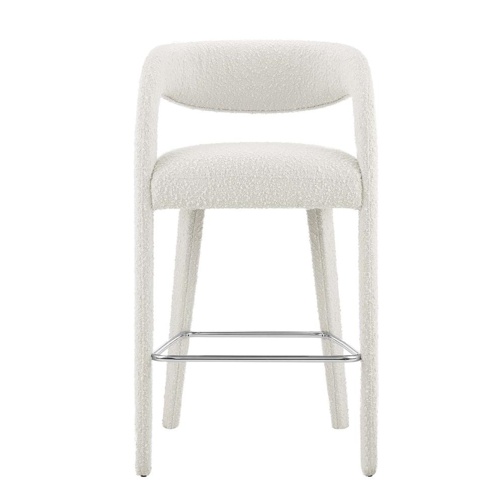 Pinnacle Boucle Upholstered Bar Stool Set of Two. Picture 4