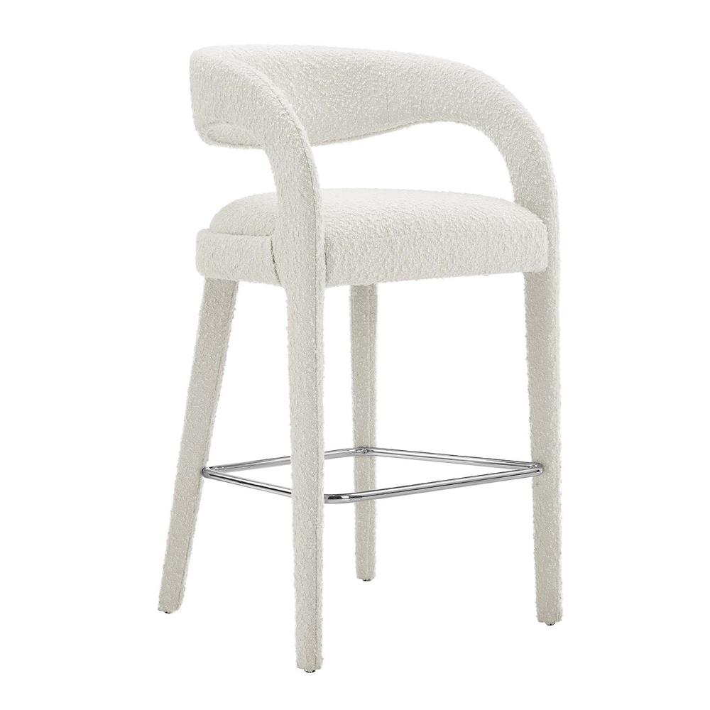 Pinnacle Boucle Upholstered Bar Stool Set of Two. Picture 6